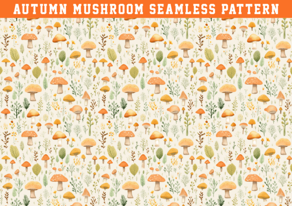 Download Watercolor Autumn Mushroom Pattern - Premium Resources