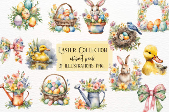 Download Watercolor Easter Bunny Clipart, Spring - Easter Collection