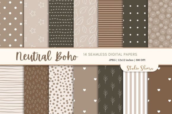 Download Neutra Boho Digital Paper Pack - Boho digital paper Collection