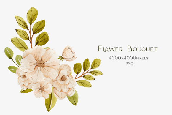 Download Watercolor Bouquet with Pink Flower - Watercolor bouquet Collection