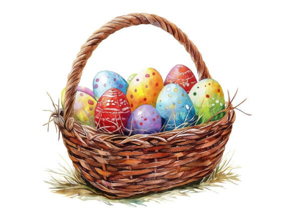 Download Watercolor Easter Baskets PNG Clipart - Easter Collection
