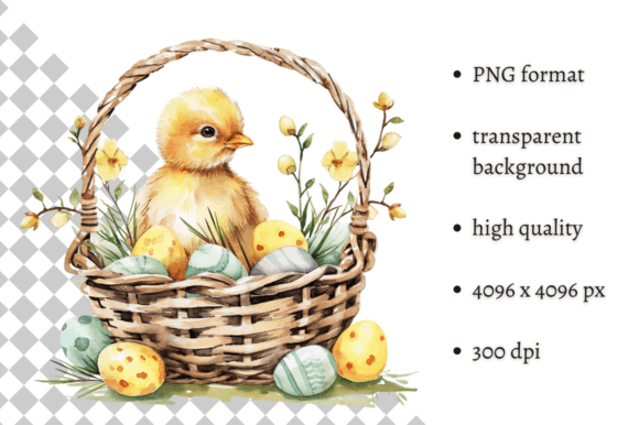Download Cute Watercolor Easter Chicken Clipart - Easter Collection