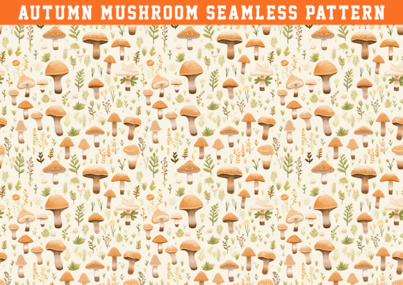 Download Watercolor Autumn Mushroom Pattern - Mushroom pattern Collection