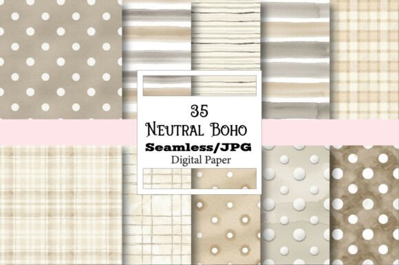Download Neutral Boho Digital Paper Pack - Boho digital paper Collection