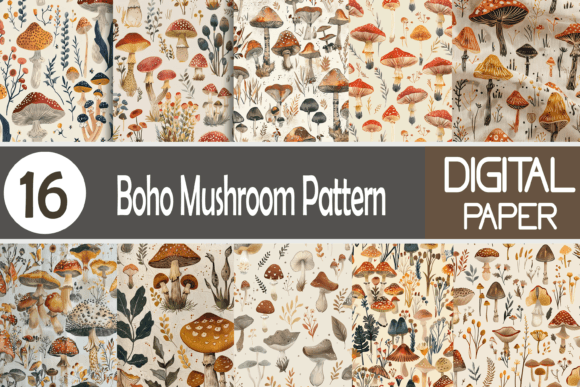 Download Boho Mushroom Pattern - Mushroom pattern Collection