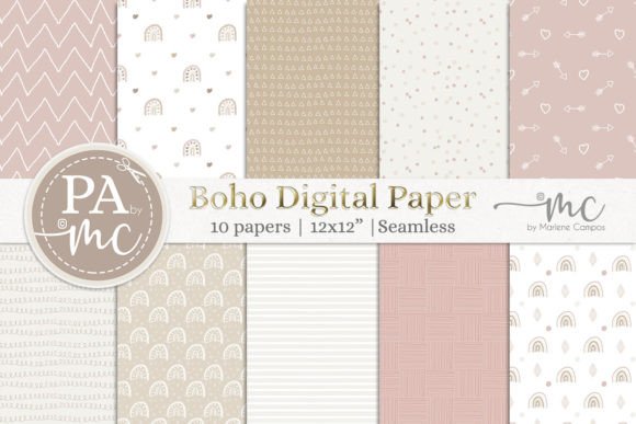 Download Natural Boho Digital Paper Seamless - Boho digital paper Collection