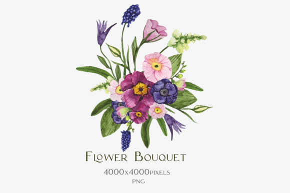 Download Watercolor Bouquet of Spring Flowers - Watercolor bouquet Collection
