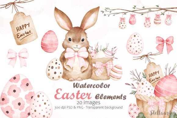 Download Watercolor Easter Elements - Easter Collection