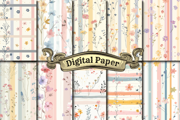 Download Watercolor Floral Boho Digital Paper - Boho digital paper Collection