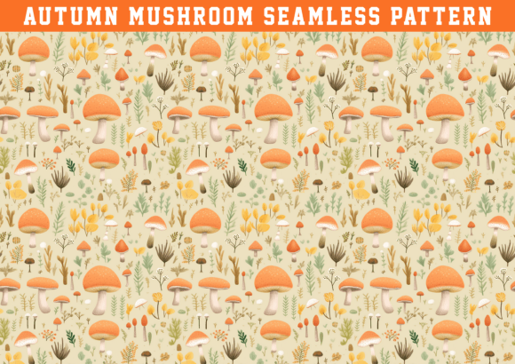 Download Watercolor Autumn Mushroom Pattern - Mushroom pattern Collection