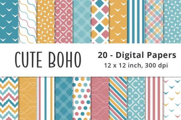 Download Cute Boho Digital Paper Backgrounds - Boho digital paper Collection