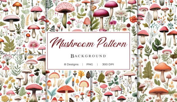 Download Retro Bohemian Mushroom Pattern - Mushroom pattern Collection