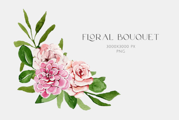 Download Watercolor Bouquet of Pink Flowers for a - Watercolor bouquet Collection