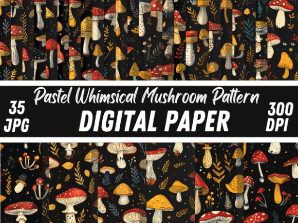 Download Pastel Garden Whimsical Mushroom Pattern - Mushroom pattern Collection