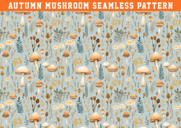 Download Autumn Mushroom Pattern - Premium Resources