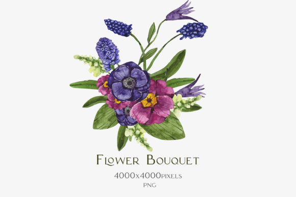 Download Watercolor Bouquet of Spring Flowers - Premium Bundle