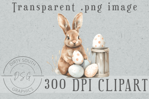 Download Watercolor Easter Bunny &amp; Eggs - Easter Collection