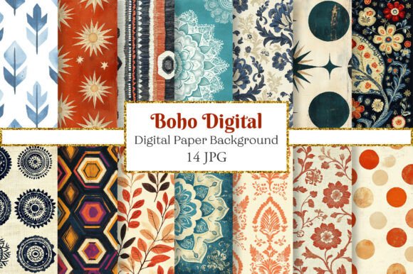 Download Boho Digital Paper Pack - Premium Resources