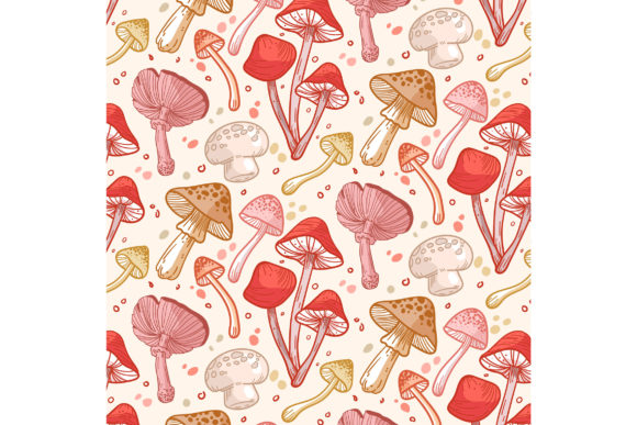 Download Hand Drawn Mushroom Pattern - Mushroom pattern Collection
