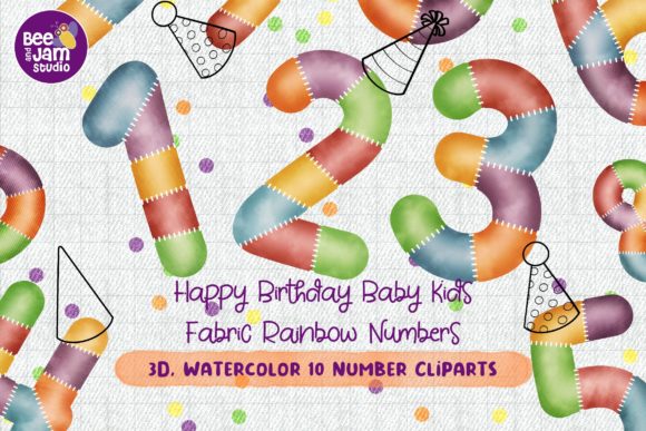 Download Birthday Baby Kids Fabric Rainbow Number - Number Collection